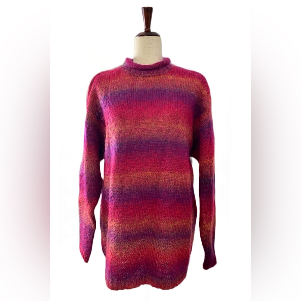 Vintage Liz Wear Mohair Blend Mock Neck Oversized Sweater Size Large